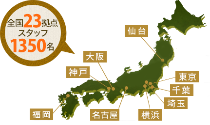 全22拠点スタッフ1000名